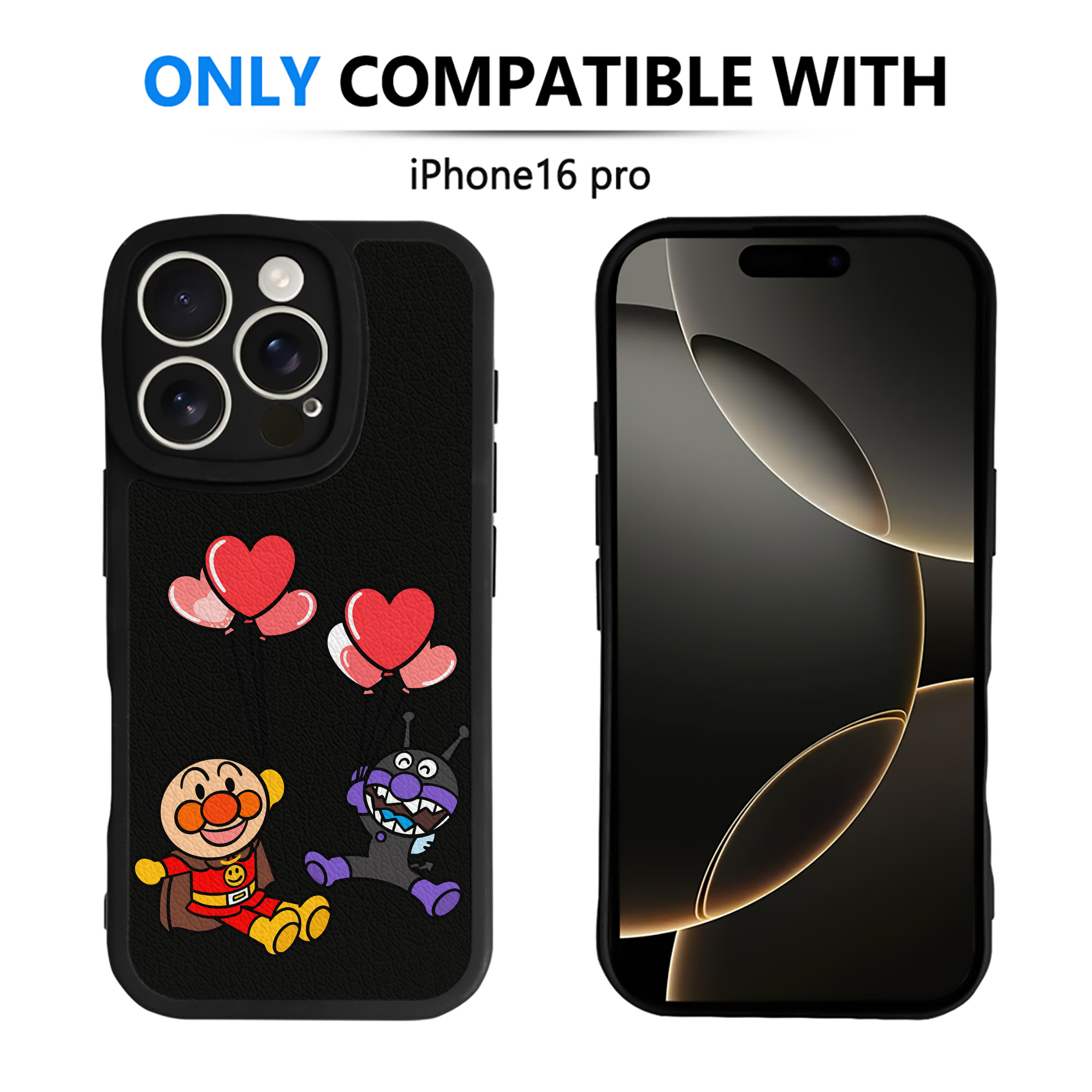 （画像用） アンパンマン Anpanman 【iPhone 16シリーズ対応】シリコンスマホケース（レザー調） 材質：シリコン